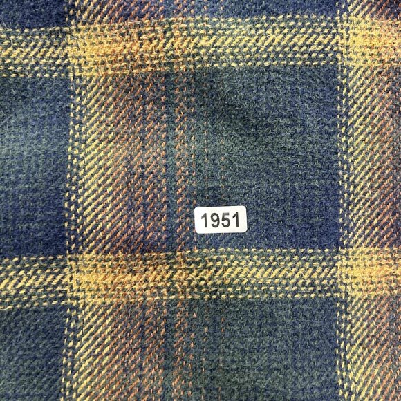 Orvis Shirt Mens Medium Blue Green Plaid Flannel Heavyweight Button Up Pockets - Picture 9 of 9